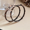 Flocked Pattern Hoop Earrings In Six Shapes And Colors view 8