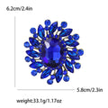 Oval Crystal Sunburst Brooch in Eleven Jewel Tone Colorways view 12