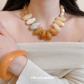 Acrylic Irregular Bead Necklaces Or Yellow Geometric Bangle view 4