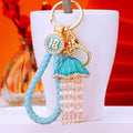 Pearl Jellyfish Keychains With Crystal Fringe and Braided Wrist Straps view 4