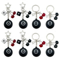 Black 8 Ball Keychains with Dice and Cherry Charms, 4 Styles view 1