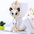 Jeweled Fox Drop Keychains in Red and Clear plus Assorted Color Option view 3