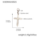 White Shell Cross Pendant Ring Earrings Stainless Steel Set view 6