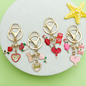 Flower Charm Keychains in 41 Pictured Variations for Bags and Keys
