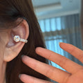 Crystal Band Ear Cuff With Polished Metal Tone Details view 6