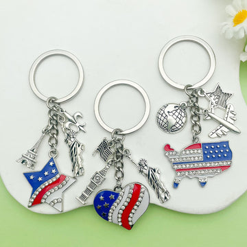 Americana Charm Keychains in 22 Pictured Variations for Bags and Keys