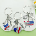 Heart Charm Keychains Featuring Blue Chain Across 22 Pictured Variations view 4