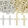 Crystal-Accented Gold Silver Cross Alloy Charms in 2 Styles view 4