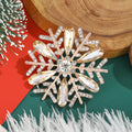 Snowflake Crystal Rhinestone Brooch Green Coffee Grey Black Pin view 4