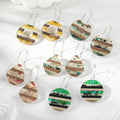 Striped Wood and Resin Geometric Hoop Earrings in Five Designs view 1