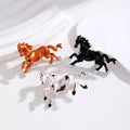 Red Orange Horse Enamel Three Designs Metal Brooch Pin view 4