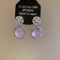 Crystal Halo Oval Stud Earrings In Pink And Green In Silver Tone view 6