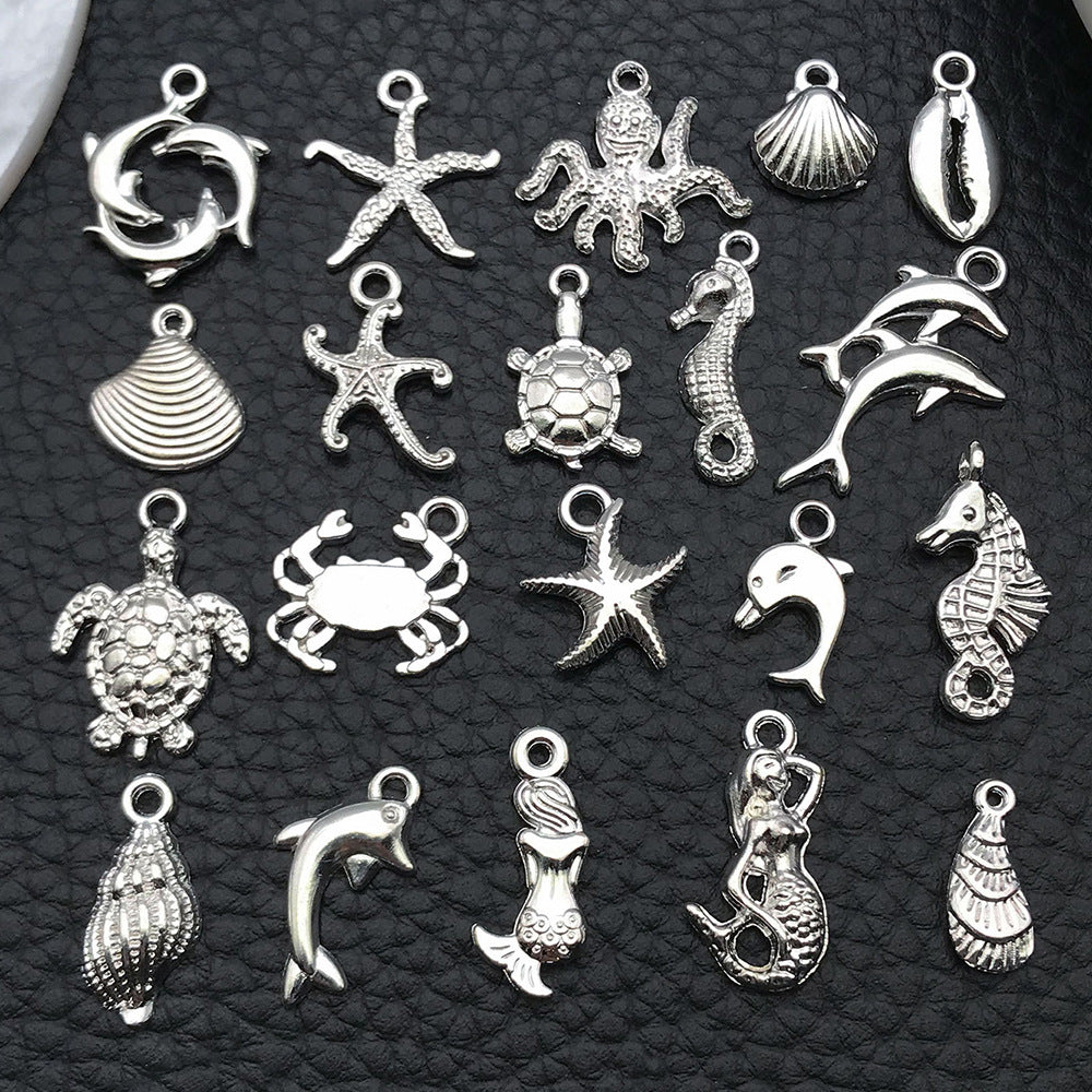 Bright Silver Zinc Alloy Mermaid Dolphin Charm Pendant for DIY Bracelet Necklace Jewelry