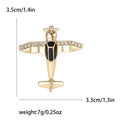 Crystal Airplane Brooch Black Enamel Cabin Gold Silver view 7