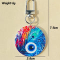 Acrylic Hamsa Evil Eye Keychains Silver Lobster Clasp 8 Prints view 4