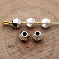 Three Finish Faceted Hexagonal Spacer Bead Metal Jewelry Making Component view 2