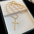 Long Cross Pendant Necklaces in Gold and Silver Tones view 6