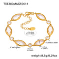 Gold Marquise Czech Glass Station Bracelets Multicolor Stones view 10