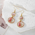 Gold Hook Pressed Flower Resin Drop Earrings 4 Style Mix view 5