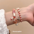 Cherry Charm and Apple Core Beaded Ceramic Stretch Bracelets view 3