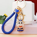 Jeweled Smiling Bull Keychains with Three Fortune Loop Colors view 7