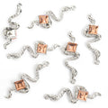 Wavy Snake Square Crystal Metal Charms, 22 Colorways view 11