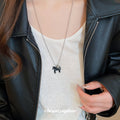 Silver Tone Chain Necklace With Red Horse Pendant Jewelry view 4