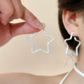 Painted Star and Round Hoop Earrings in Four Colors view 4