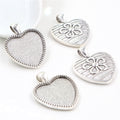 Heart Shaped Metal Pendant Trays in Two Antique Finishes view 3