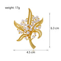 Flower Pearl Look Metal Brooch Pin 6.3 x 4.5 cm for Jackets and Lapels view 2