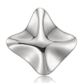 Folded Four Point Brooch in Polished Metal for Jackets and Scarves view 5