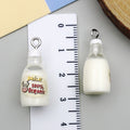 Resin 3D Milk Bottle Charm Pendant for DIY Bag Charm Phone Strap Jewelry Accessories