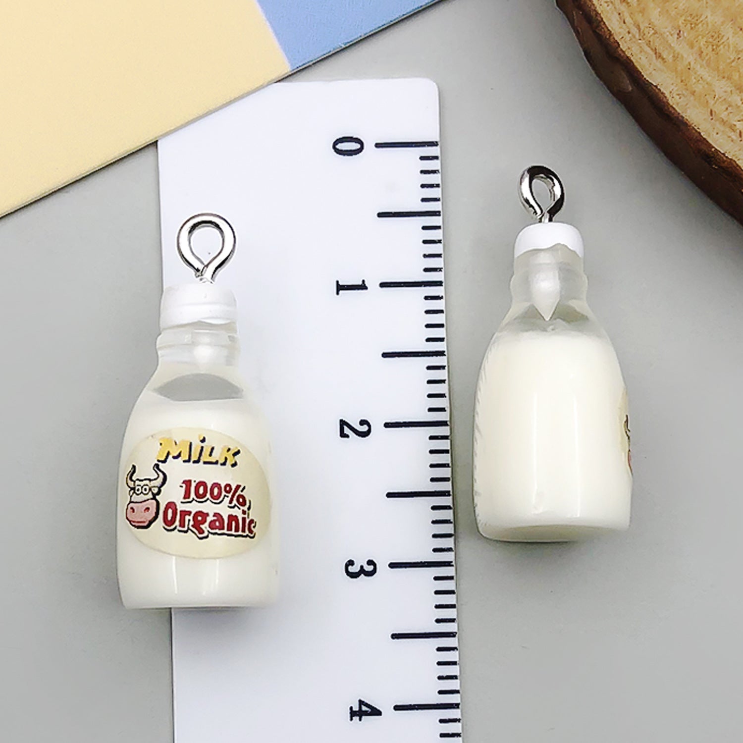 Resin 3D Milk Bottle Charm Pendant for DIY Bag Charm Phone Strap Jewelry Accessories