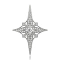 Eight Point Crystal Star Brooch in Silver and Gold Tones view 5