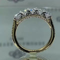 Gold Five Stone Clear Row Finger Ring Pave Shoulders view 2