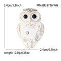 Envelope Holding Owl Brooch in Black or White Enamel view 5