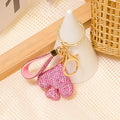 Pink Rhinestone Spade Keychain Gold Hardware Strap Options view 2