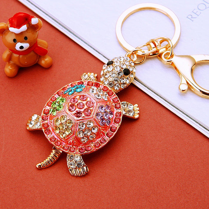 Jeweled Turtle Keychains With Colorful Enamel Shells