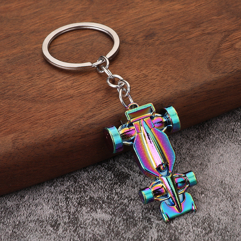 Solid Racing Car Metal Keychain Auto Club Gift Pendant