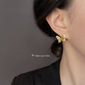 Gold Tone Multicolor Faceted Stone Butterfly Stud Earrings view 2