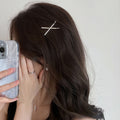 Silver S-Wave Metal Hair Pins Flat Clip Style About 5cm view 3