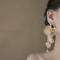 Translucent Flower Cascade Earrings In Three Colors view 2