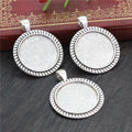 Fluted Border Round Pendant Bezel Blank for Cabochon Craft view 4