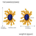 Gold Starburst Flower Ring And Stud Earrings Oval Zircon view 11
