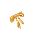 Gold Tone Ribbon Bow Openwork Metal Brooch Pin for Jackets and Lapels view 5