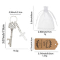 Silver Key Bottle Opener Keychain Openwork Cross Charm view 2