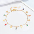 Gold Tone Evil Eye Charm Anklets in Seven Colorful Designs view 4