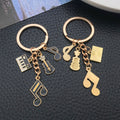 Black-Led Piano Violin and Music Note Charm Keychain Collection view 3