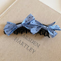 Polka Dot Bow Black Claw Hair Clips Three Colorways view 6