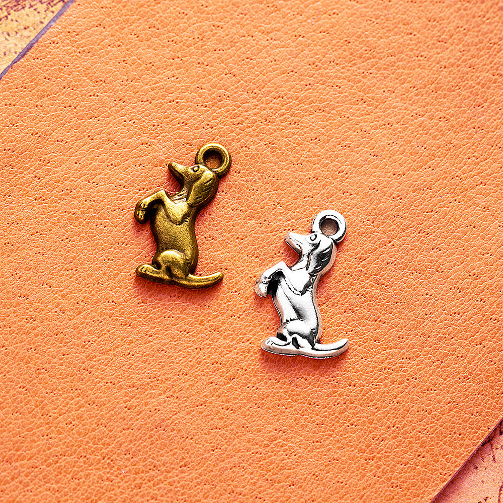 20x12mm Vintage Alloy Dog Charm Pendant for Necklace or Bracelet